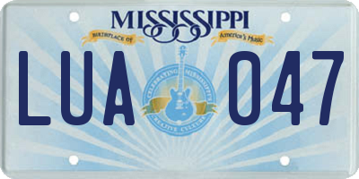 MS license plate LUA047