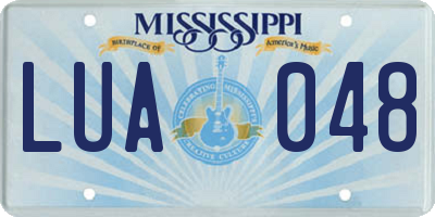 MS license plate LUA048