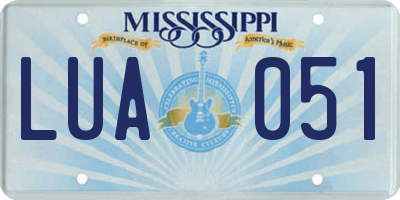 MS license plate LUA051