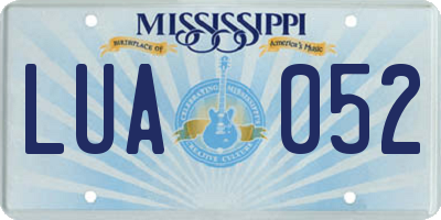 MS license plate LUA052