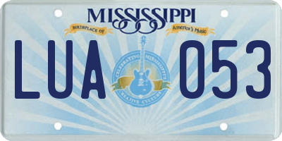 MS license plate LUA053