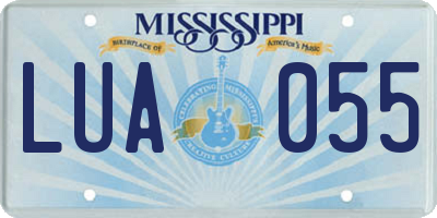 MS license plate LUA055