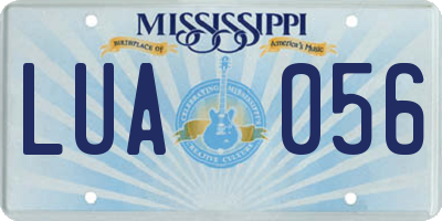 MS license plate LUA056