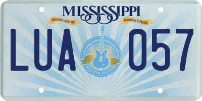 MS license plate LUA057