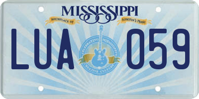 MS license plate LUA059