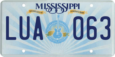 MS license plate LUA063