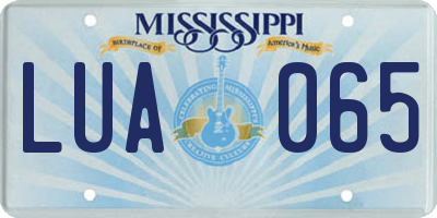 MS license plate LUA065