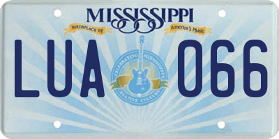 MS license plate LUA066
