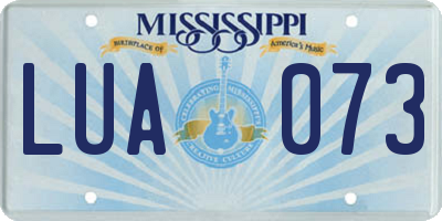 MS license plate LUA073