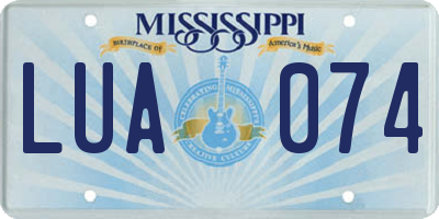 MS license plate LUA074