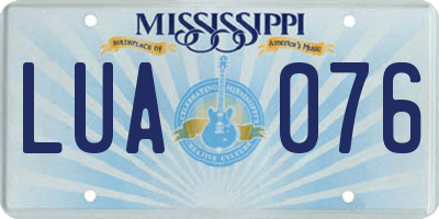 MS license plate LUA076