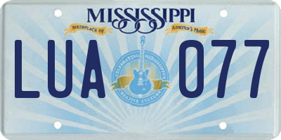 MS license plate LUA077