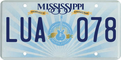MS license plate LUA078