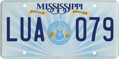 MS license plate LUA079