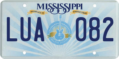 MS license plate LUA082