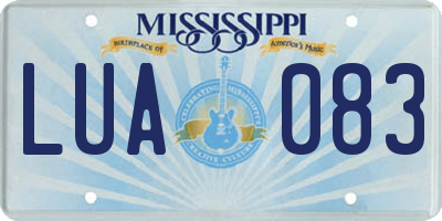 MS license plate LUA083