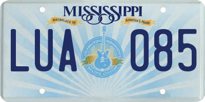 MS license plate LUA085