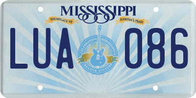 MS license plate LUA086