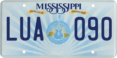 MS license plate LUA090