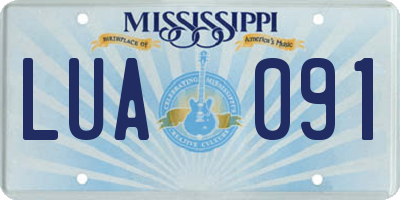 MS license plate LUA091