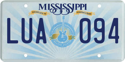 MS license plate LUA094