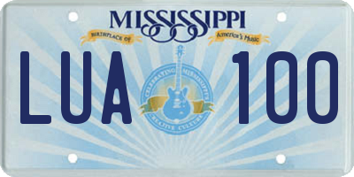 MS license plate LUA100