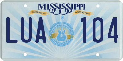 MS license plate LUA104
