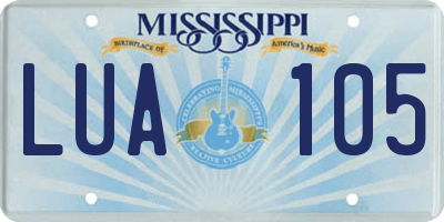 MS license plate LUA105