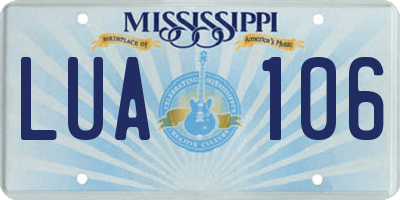 MS license plate LUA106