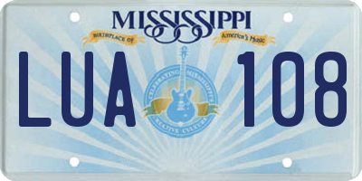 MS license plate LUA108