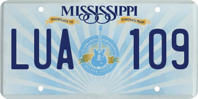 MS license plate LUA109