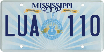 MS license plate LUA110