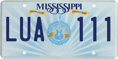MS license plate LUA111