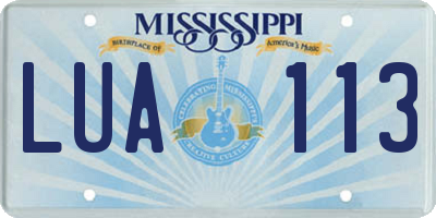 MS license plate LUA113