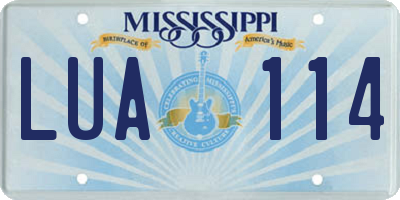 MS license plate LUA114