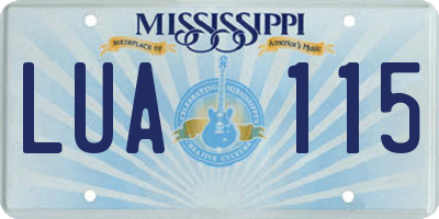 MS license plate LUA115