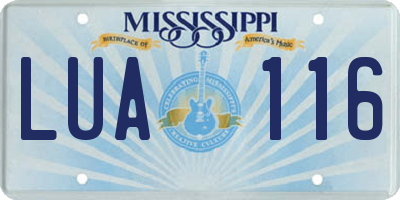 MS license plate LUA116