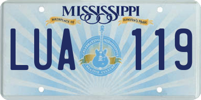 MS license plate LUA119