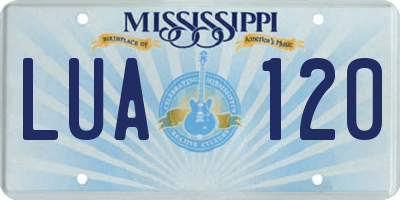 MS license plate LUA120