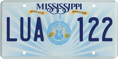 MS license plate LUA122
