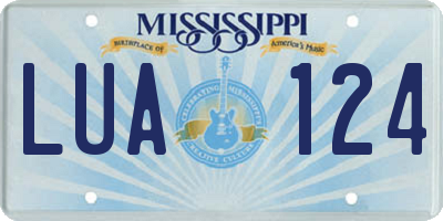 MS license plate LUA124