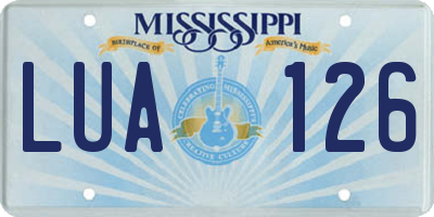 MS license plate LUA126