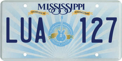 MS license plate LUA127