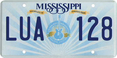 MS license plate LUA128