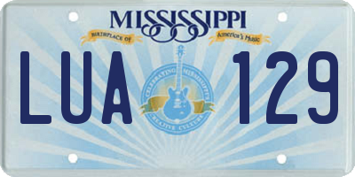 MS license plate LUA129