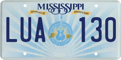 MS license plate LUA130