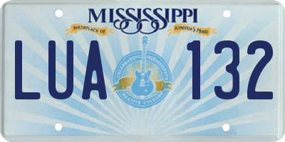 MS license plate LUA132