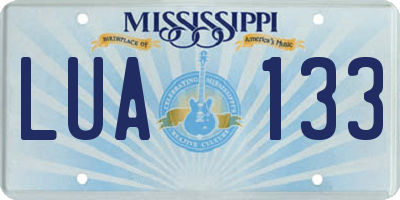 MS license plate LUA133
