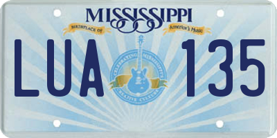 MS license plate LUA135