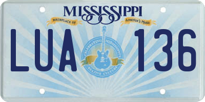 MS license plate LUA136
